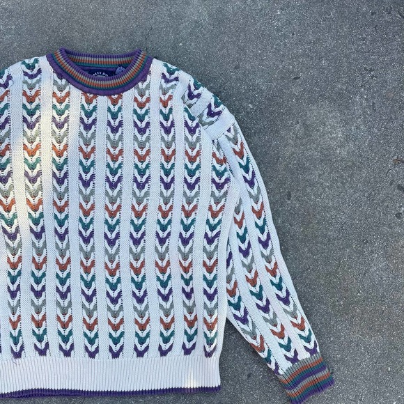 Vintage Salty Dog Gant Pattern Sweater Men's Large - Picture 1 of 5